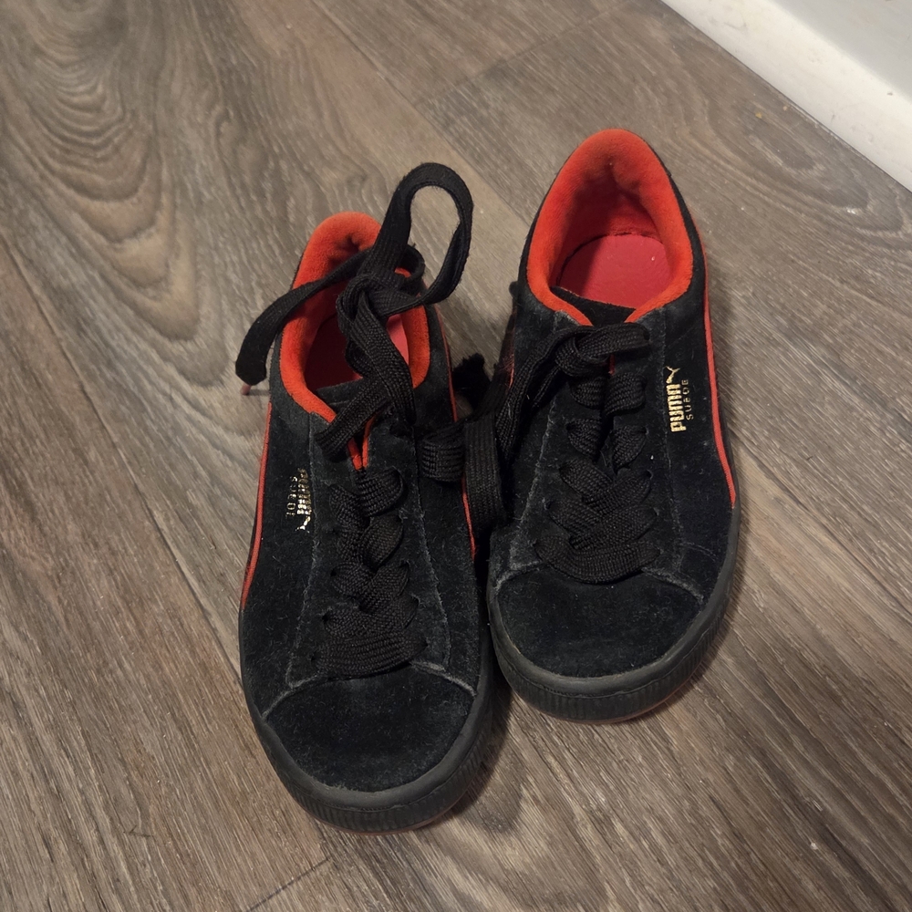 Puma Kids Black and Red Sneakers